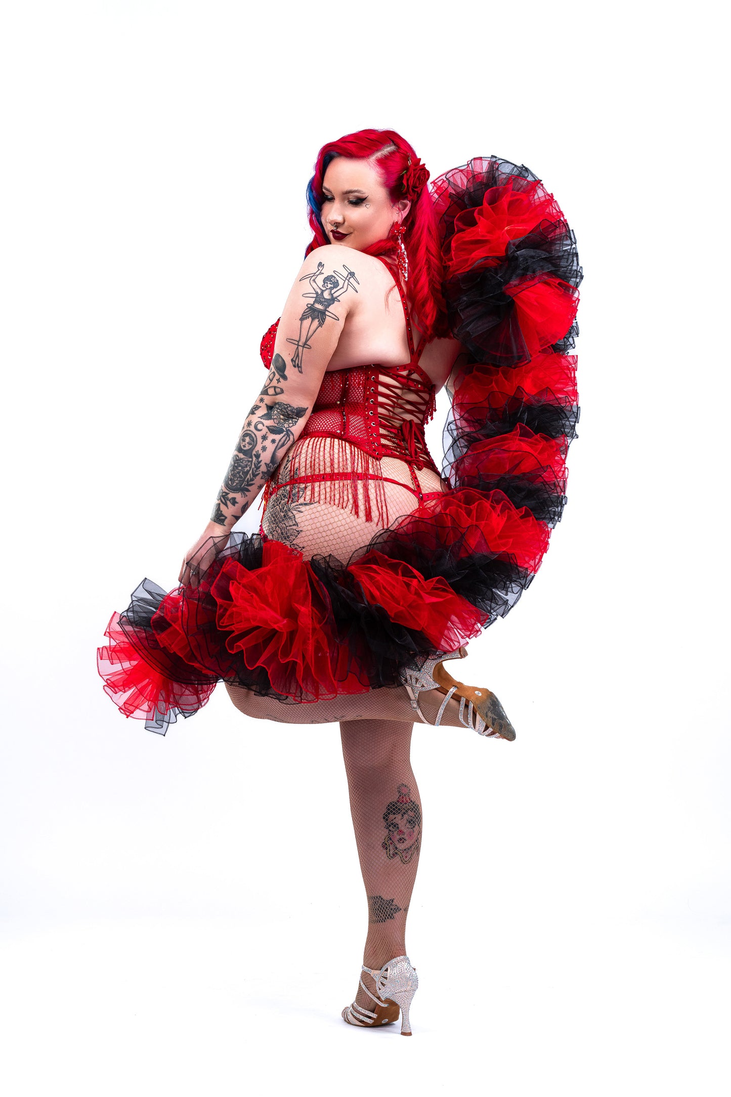 Black and Red Organza Boa