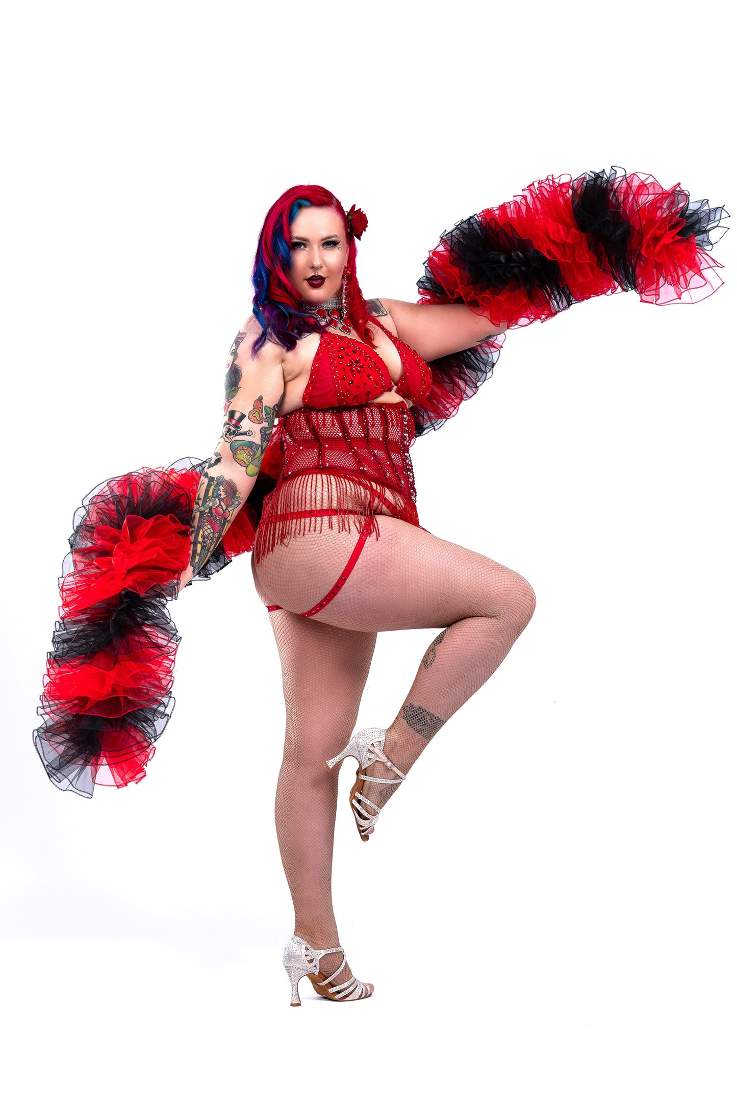 Black and Red Organza Boa