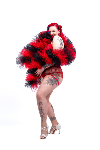 Black and Red Organza Boa