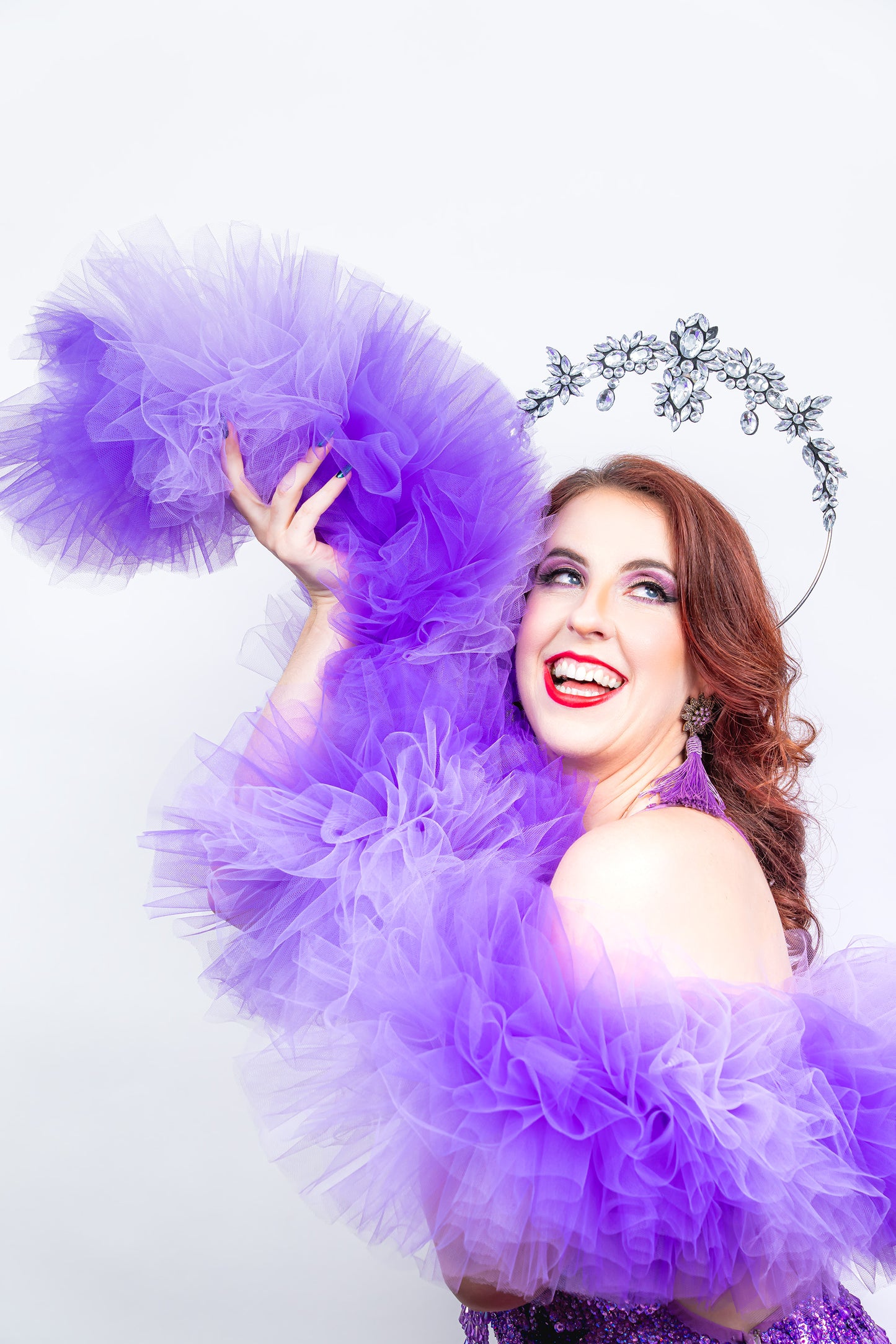 Purple Tulle Boa - Two Tone