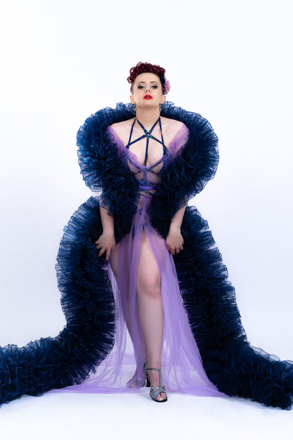 Navy Blue Organza Boa