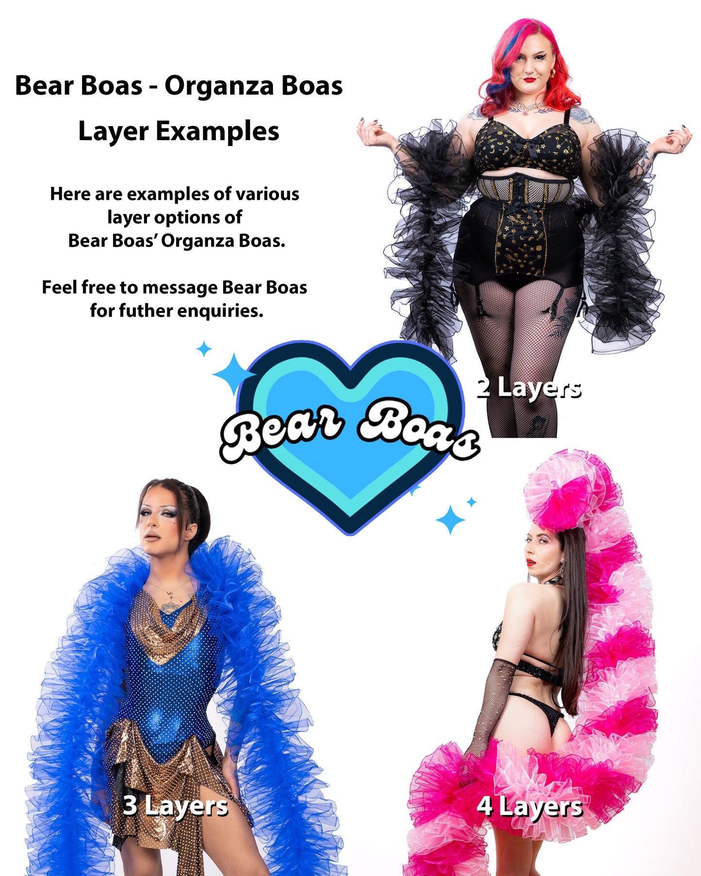Black Organza Boa