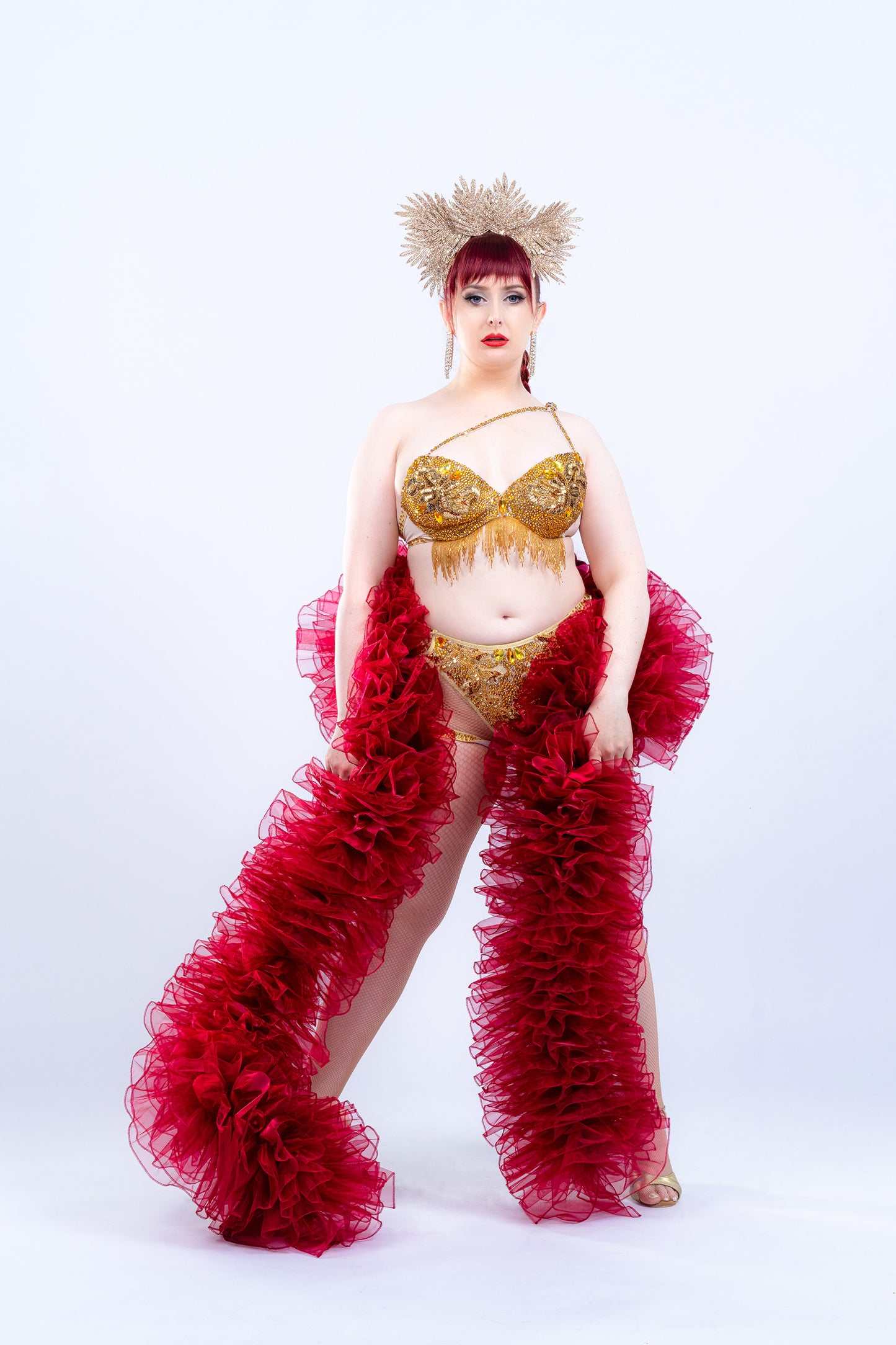 Red Wine Organza Boa