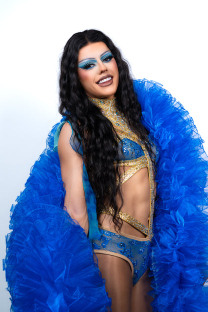 Blue Organza Boa