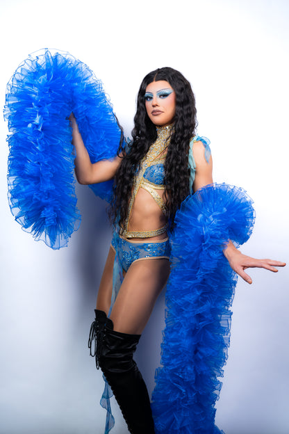 Blue Organza Boa