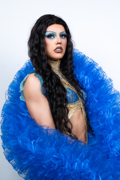 Blue Organza Boa