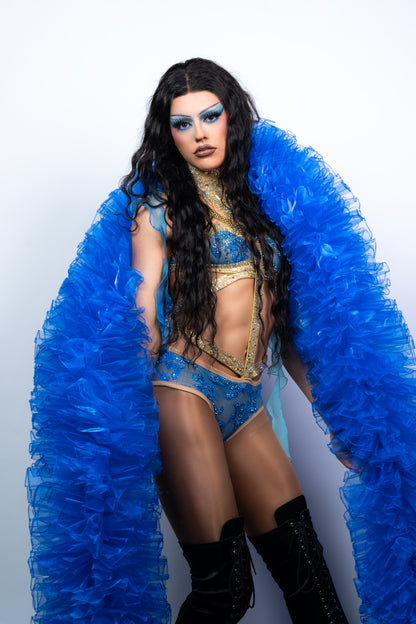 Blue Organza Boa