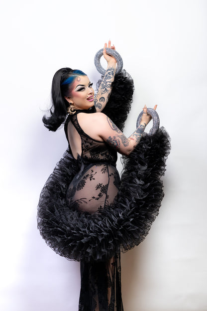 Black Organza Boa with Burlesque Bangles