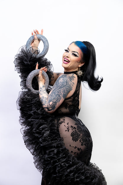 Black Organza Boa with Burlesque Bangles