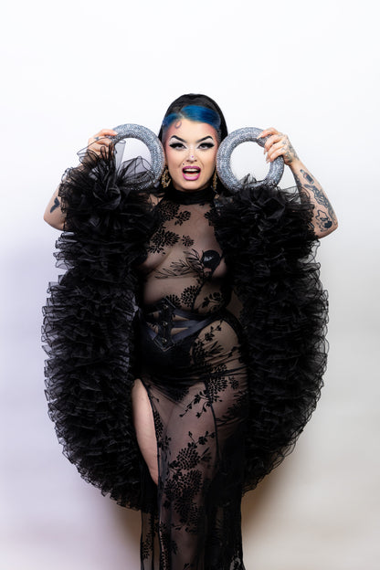 Black Organza Boa with Burlesque Bangles