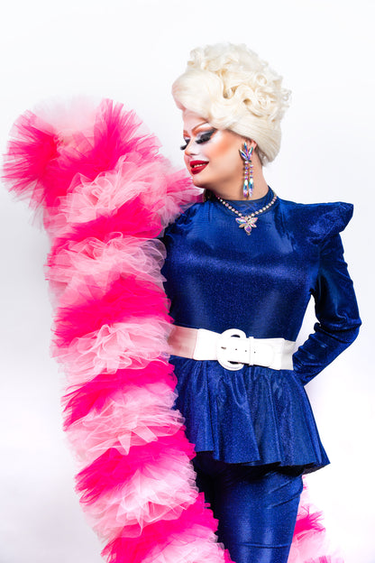 Pink Tulle Boa - Two Tone