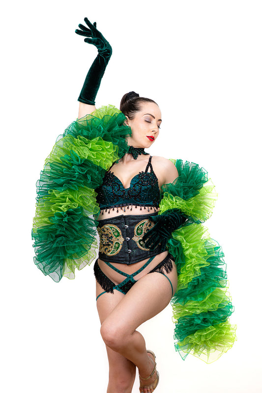 Green Organza Boa - Two Tone