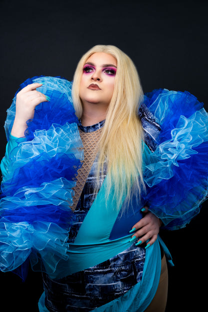 Blue Organza Boa - Dual Tone