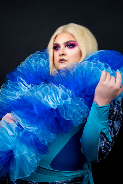 Blue Organza Boa - Dual Tone