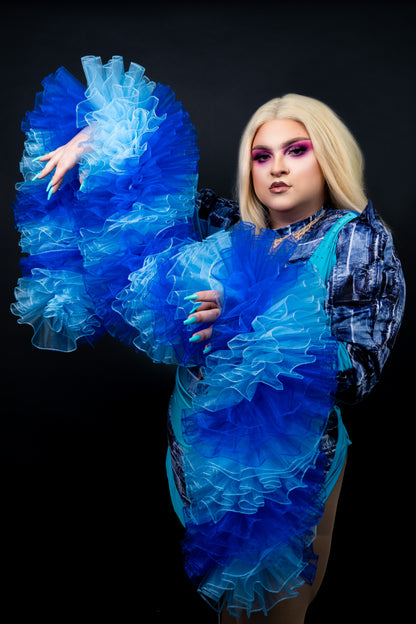 Blue Organza Boa - Dual Tone