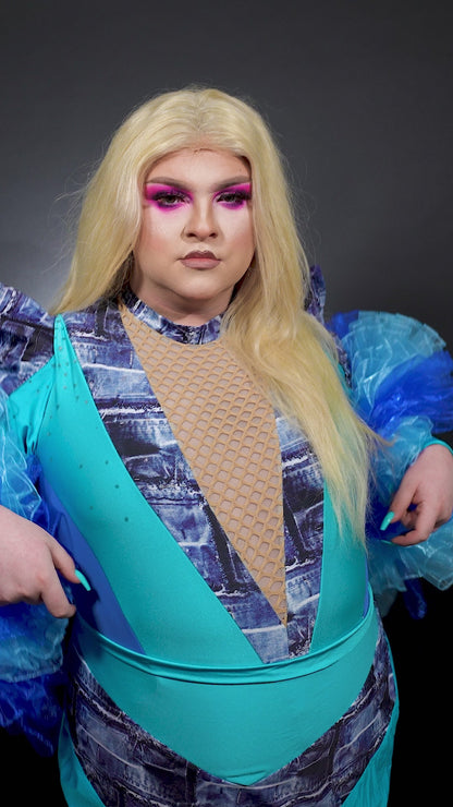 Blue Organza Boa - Dual Tone