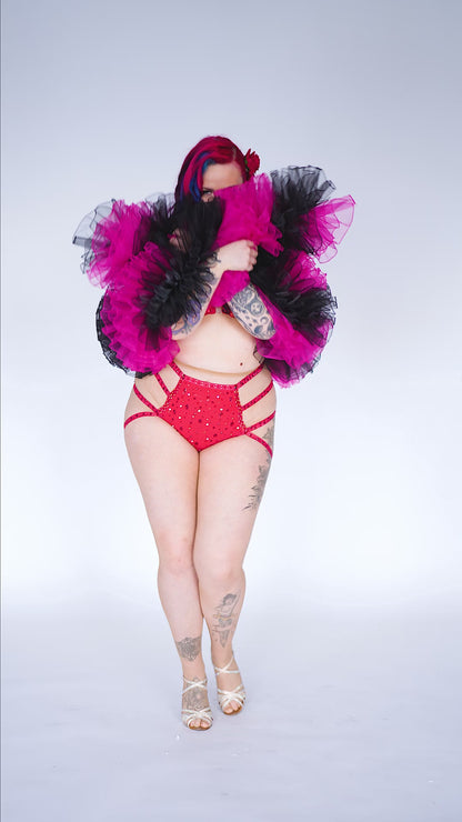 Black and Pink Organza Boa