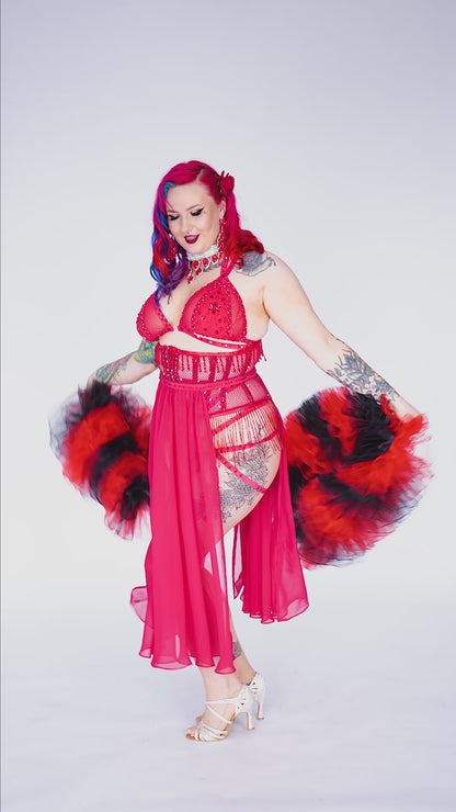 Black and Red Organza Boa