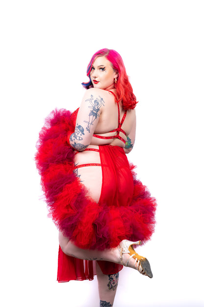 Red Tulle Boa - Dual Tone