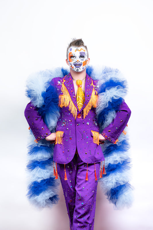 Blue Tulle Boa - Two Tone