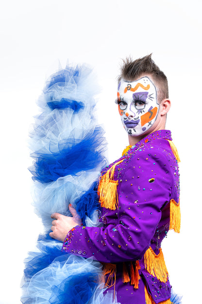 Blue Tulle Boa - Two Tone