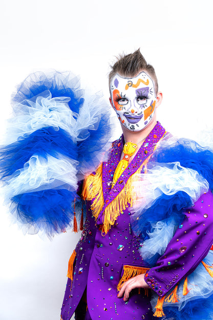 Blue Tulle Boa - Two Tone